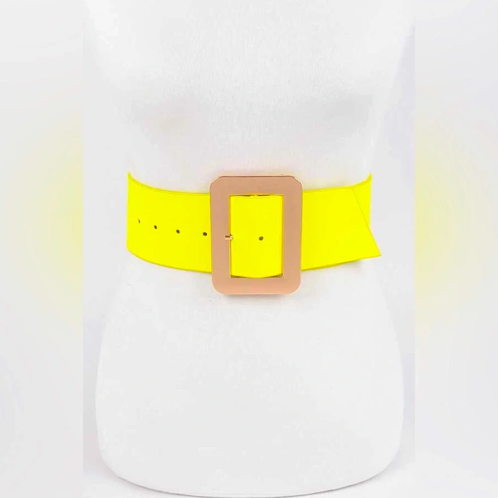Neon Vegan Leather Waist Statement Belt